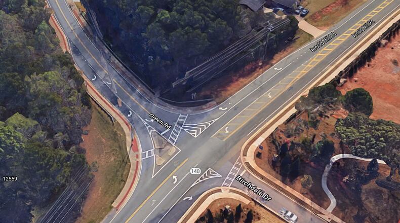 Milton has approved plans for a traffic analysis and concept development for the Ga. 140/Arnold Mill Road at Green Road intersection. (Google Maps)