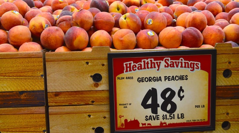 local peaches at Sprouts