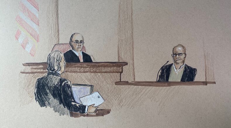 Charles Richards, the former owner of C.P. Richards Construction who pled guilty to conspiracy to commit bribery in 2017 after an FBI probe of Atlanta City Hall corruption, testifies on Friday in the public corruption trial of Mitzi Bickers.