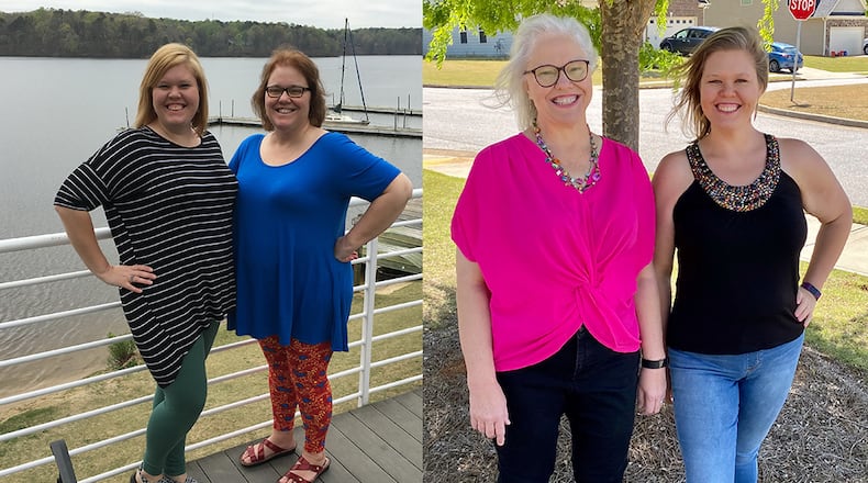 In the photo on the left, taken in March 2016, Ansley Caldwell, left, weighed 240 pounds. In the photo on the right, taken in April, Caldwell, right, weighed 188 pounds. In both photos she is pictured with her mother, Annette Caldwell, who was featured in this column May 13. (Photos contributed by Ansley Caldwell)