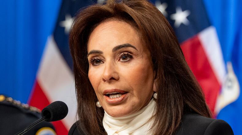 FILE - U.S. Attorney Jeanine Pirro speaks during a news conference at the Department of Justice, Dec. 4, 2025, in Washington. (AP Photo/Alex Brandon, File)