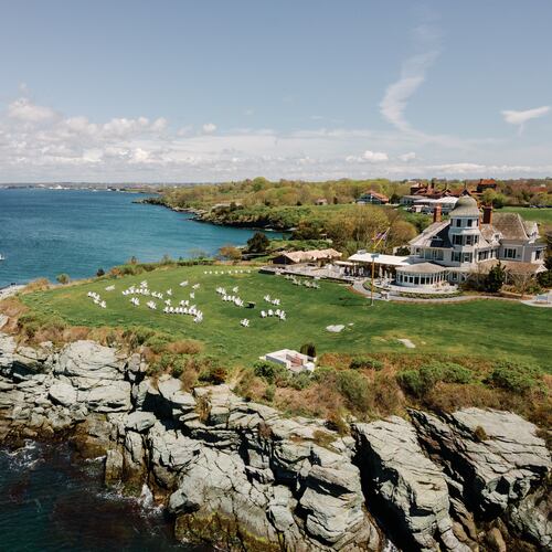 Perched atop a seaside cliff, Castle Hill Inn in Newport, Rhode Island overlooks the Atlantic Ocean. (Courtesy of Alex Paul Photography)