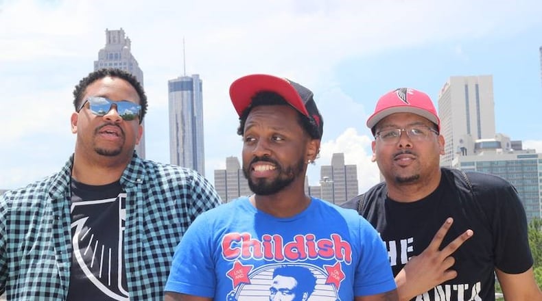 The Atlanta Podcast hosts Christian Andrews, Myron Green and Justin Wilson are partnering with Pontoon Brewing in Sandy Springs to broadcast conversations on race. Photo courtey of The Atlanta Podcast.