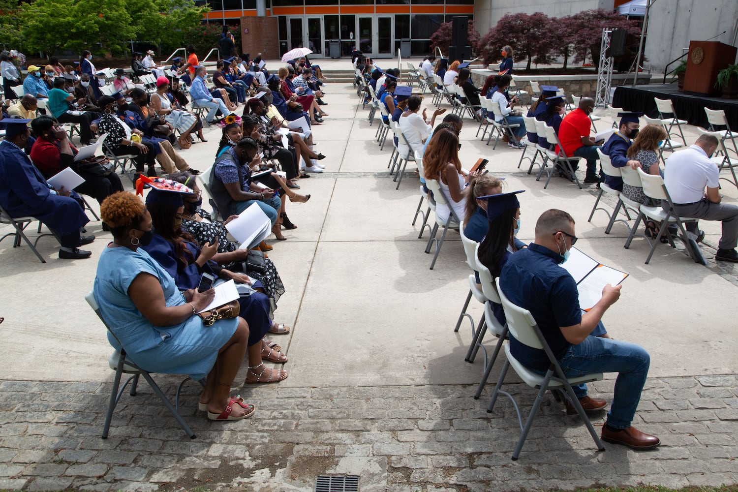 an in-person  graduation ceremony at Clayton State University