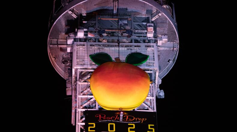 The Peach Drop returns to Underground Atlanta with a free concert, including Big Boi as the headliner, on Tuesday, Dec 31, 2024. (Jenni Girtman for the AJC)