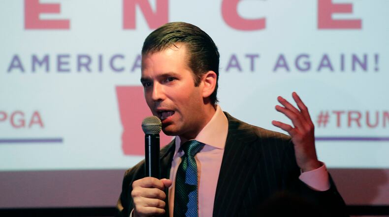 Donald Trump Jr. appeared Tuesday night on Fox News and defended himself for meeting with a Russian lawyer in hopes of receiving damaging information on Hillary Clinton during the 2016 presidential campaign. A Fox News host later that night said that “collusion is not illegal.” BOB ANDRES /BANDRES@AJC.COM