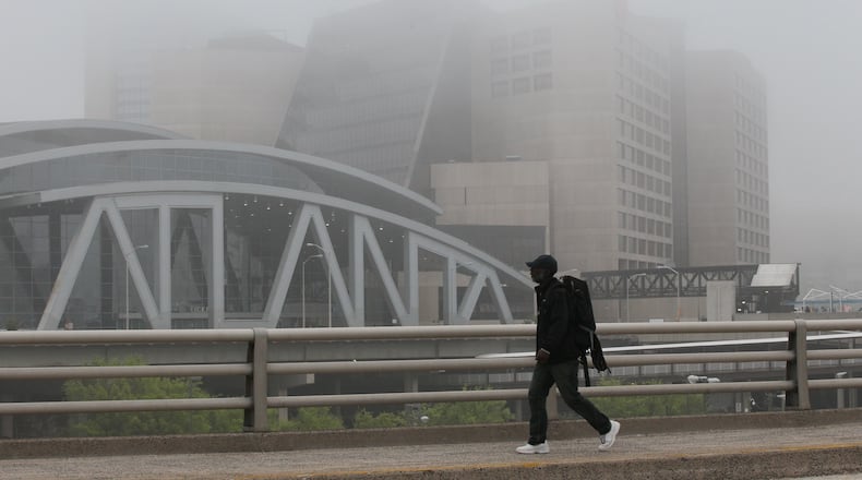 Channel 2 Action News meteorologist Karen Minton said skies will be mostly sunny Tuesday once the fog burns off, with afternoon temperatures topping out near 80 degrees. JOHN SPINK/JSPINK@AJC.COM