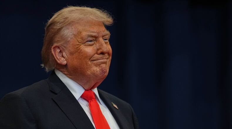 President Donald Trump arrives to speak at a charter school in The Villages, Fla., Friday, May 1, 2026. (AP Photo/Matt Rourke)