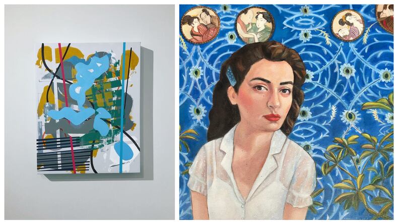 Works by Joe Camoosa (left) and Cameron Bliss are among those on view at Kai Lin Art in the "Wonder" exhibition, which opens Dec. 3.