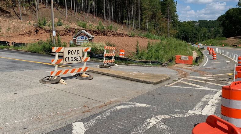 The Kroger shopping center driveway on Barnwell Road in Johns Creek will remained closed during the duration of construction at the intersection of Barnwell at Holcomb Bridge Road. COURTESY CITY OF JOHNS CREEK