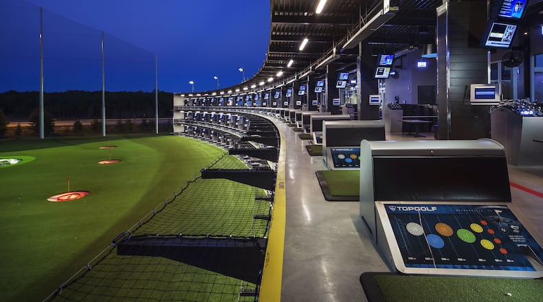 The new Topgolf facility in Jacksonville, Fla., is decidedly upscale, and has more than 100 climate-controlled driving range bays, a full service restaurant, bars, pool room and a rooftop terrace.