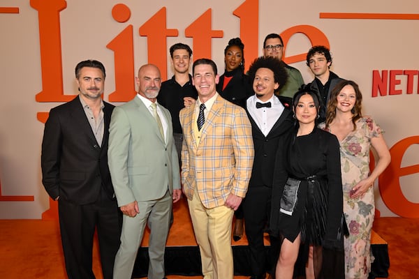 The June 18 New York screening of "Little Brother" with  (L-R) Matt Spicer, Christopher Meloni, Pilot Bunch, John Cena, Ego Nwodim, Eric André, Caleb Hearon, Sherry Cola, Bryce Gheisar and Sarah Ramos attend the Little Brother Premiere on June 18, 2026, in New York City. (Courtesy of Roy Rochlin)