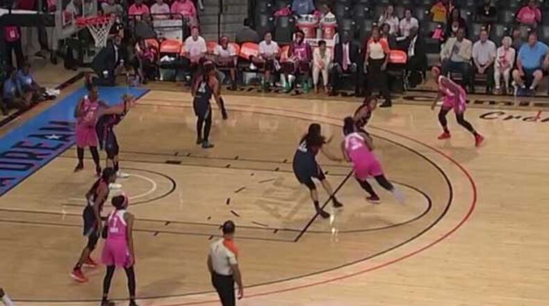 File photo from The Atlanta Dream’s loss to the Washington Mystics at McCamish Pavilion on Sunday, July 30, 2017.