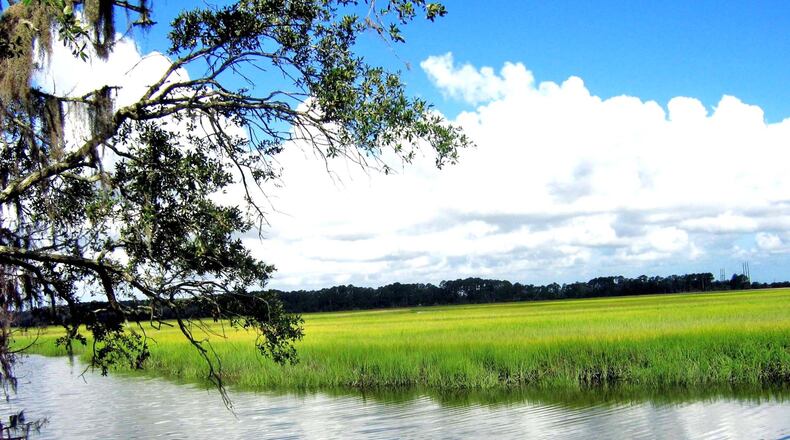 Georgia’s 400,000 acres of coastal salt marshes, like this one off Sapelo Island, help protect the mainland from storms at sea, filter out pollutants and provide nurseries for 80 percent of our commercial seafood: oysters, shrimp, blue crabs, finfish and others. PHOTO CREDIT: Charles Seabrook
