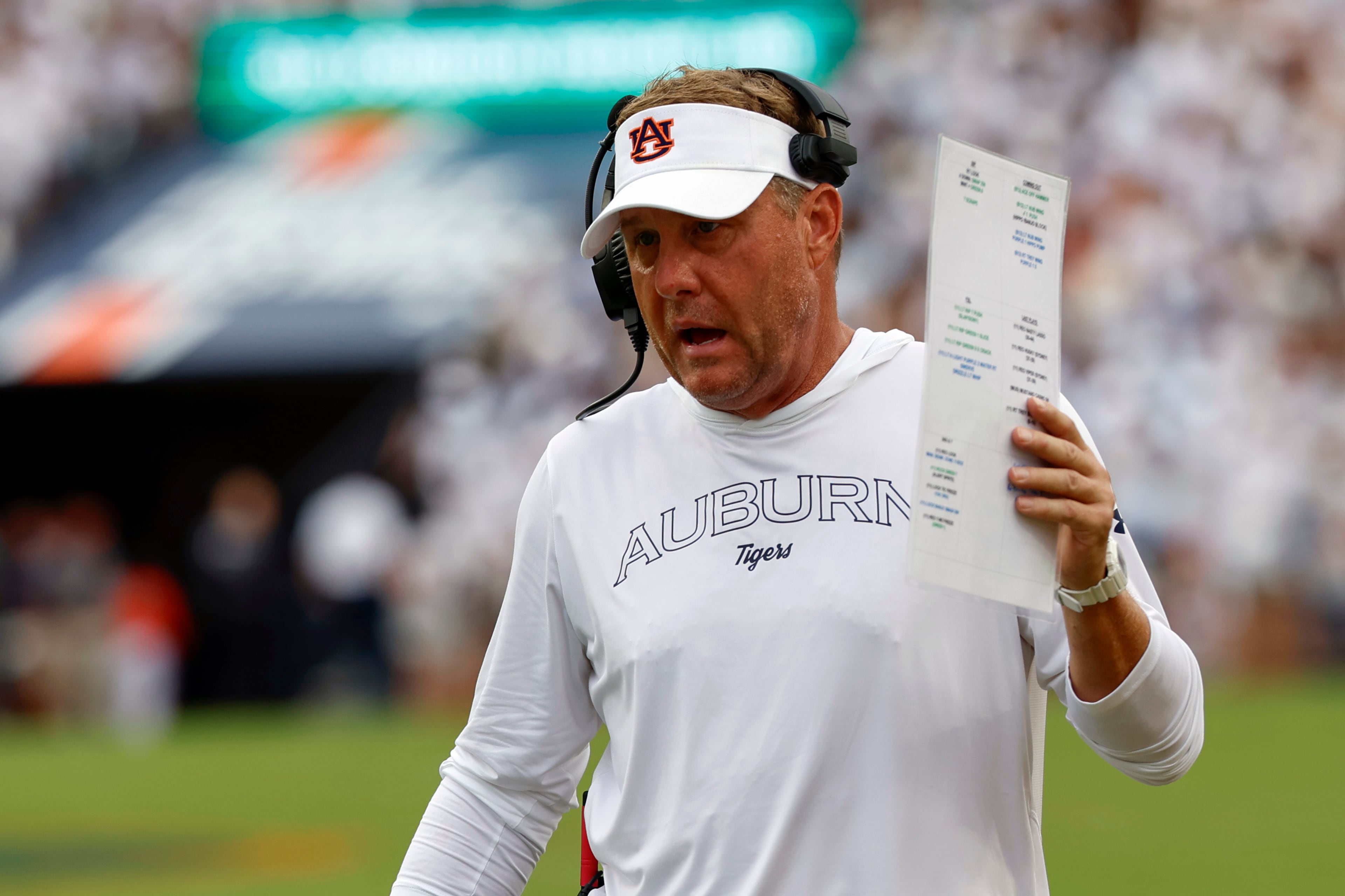 Auburn coach Hugh Freeze realizes his Tigers could draw Alabama and Georgia among their three permanent rivals to play each season. “It’s certainly two difficult games, but two that I know our fan base relishes and wants to continue,” Freeze said Wednesday. (Butch Dill/AP 2024)