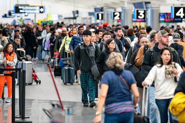Tuesdays are typically one of the slower travel periods of the week at Hartsfield, but that has been upended by the weather disruptions and the partial government shutdown. (Ben Hendren for the AJC)