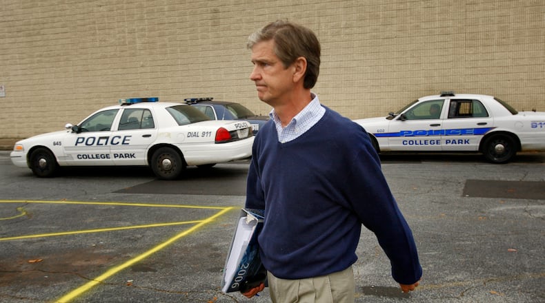Former U.S. Congressman Pat Swindle at College Park City Hall. John Spink, jspink@ajc.com