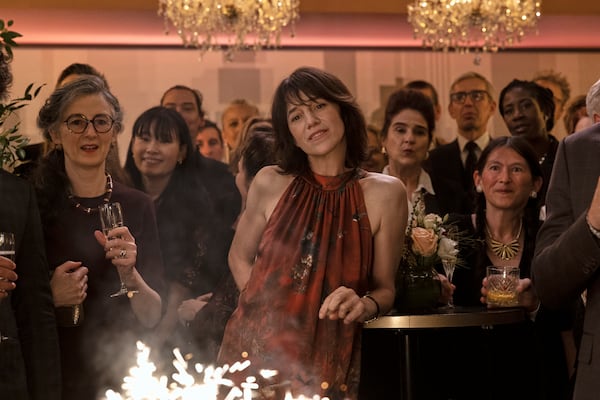 This image released by Amazon MGM Studios shows Charlotte Gainsbourg in a scene from "Etoile." (Philippe Antonello/Amazon MGM Studios via AP)