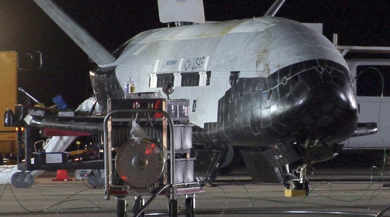 The Air Force's first unmanned re-entry spacecraft, X-37B Orbital Test Vehicle, landed at 1:16 a.m. Dec. 3, 2010, at Vandenberg Air Force Base, Calif. The X-37B conducted on-orbit experiments for more than 220 days during its maiden voyage. (U.S. Air Force photo/Michael Stonecypher)