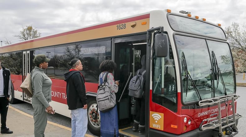 Gwinnett County Transit has taken steps to protect employees from COVID-19. Employees want more - including a requirement that passengers wear masks. (FILE PHOTO BY ALYSSA POINTER/ALYSSA.POINTER@AJC.COM)