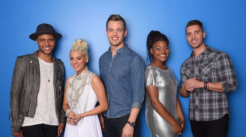 AMERICAN IDOL XIV: Top 5: L-R: Rayvon Owen, Jax, Clark Beckham, Tyanna Jones and Nick Fradiani. CR: Michael Becker / FOX. This image is embargoed until 10:00PM PT. AMERICAN IDOL XIV: Top 5: L-R: Rayvon Owen, Jax, Clark Beckham, Tyanna Jones and Nick Fradiani. CR: Michael Becker / FOX. This image is embargoed until 10:00PM PT.