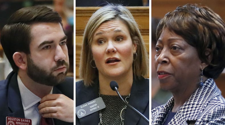 State Rep. Houston Gaines (left), Sen. Elena Parent (center) and Sen. Freddie Sims Powell made the 2019 list of best-dressed state lawmakers.