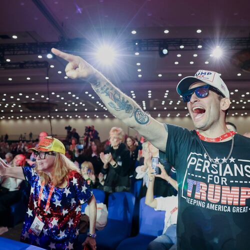 Attendees cheer as White House Border Czar Tom Homan exits the stage during Conservative Political Action Committee at Gaylord Texan Resort and Conference Center, Thursday, March 26, 2026, in Grapevine, Texas. (Shafkat Anowar/The Dallas Morning News via AP)