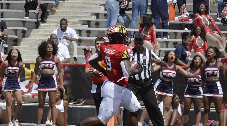 Maryland tight end Chigoziem Okonkwo is an intriguing prospect in the upcoming NFL draft. (Kevin Richardson/Baltimore Sun/TNS)