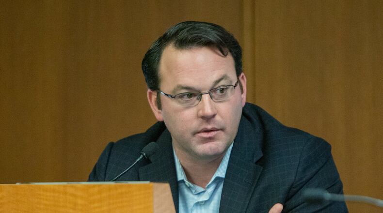 Chairman Burt Jones directs a meeting of the Senate Hartsfield-Jackson Atlanta International Airport Operations and Authority Creation Study Committee at the Georgia state capitol to discuss proposals regarding the airport on Thursday December 27th, 2018 (Photo by Phil Skinner)