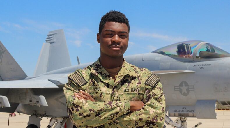 Airman Rivaldo Paul, a 2017 Osborne High School graduate and Marietta native is currently serving with a U.S. Navy strike fighter squadron which flies one of the world s most advanced warplanes. He is an aircrew survival equipmentman with the Tophatters of VFA 14, which operates out of Naval Air Station Lemoore. A Navy aircrew survival equipmentman is responsible for making sure the pilots gear is ready for them to fly with and safe for missions.