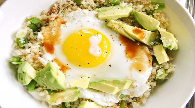 Quinoa Bowl with fried egg and avocado. (Gretchen McKay/Pittsburgh Post-Gazette/TNS)