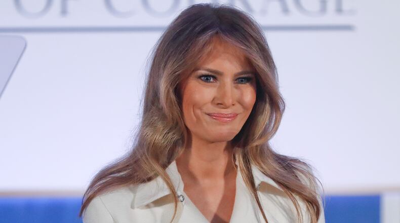 First lady Melania Trump's official White House portrait has been unveiled. (AP Photo/Pablo Martinez Monsivais)