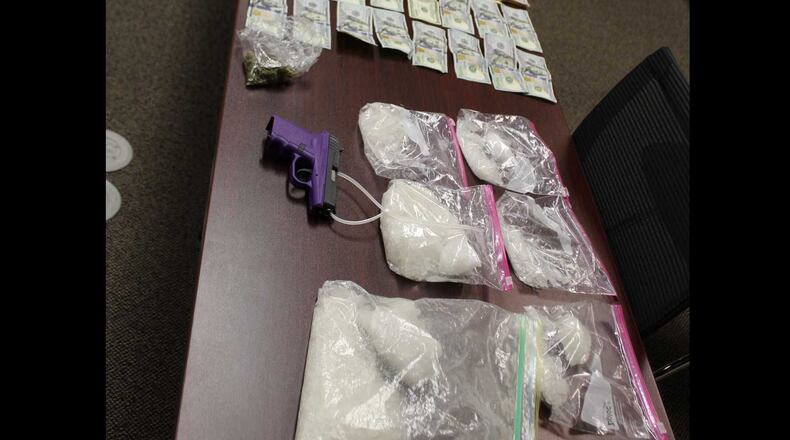Winder police charged three people with trafficking after finding more than two pounds of meth during a traffic stop. Credit: Winder Police Department