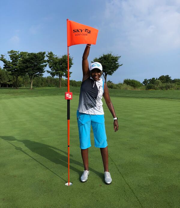 Oneda Castillo, 70, of Fayetteville, on the golf course. Although she’s made golf a profession, Castillo also enjoys playing casually with friends.