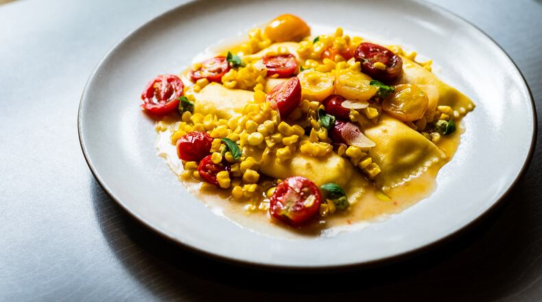 Simple Southern summer flavors combine to form a sublime ravioli dish at Floataway Cafe.