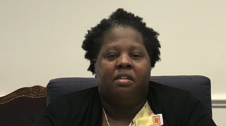 Jacopa Johnson talks about how her family became homeless last year and how she wants normalcy and stability for her two school-age sons. ARLINDA SMITH BROADY/AJC