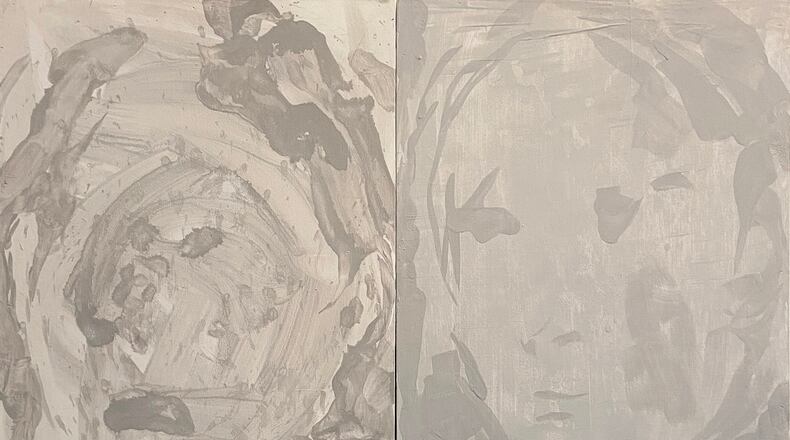 "Untitled (Diptych)" (2020) oil on board. 
Courtesy of Sandler Hudson Gallery