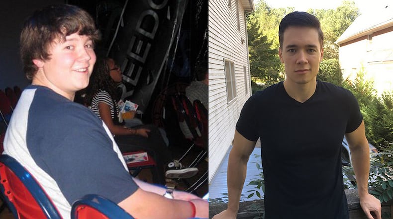 Charles Fowler weighed 320 pounds when he began his weight-loss program in 2014, the year the photo on the left was taken. By August 2015, he was down to 210 pounds. He has since gained 10 pounds of muscle and weighs 225 pounds, as shown in the photo on the right, taken earlier this month. (Photos contributed by Charles Fowler.)