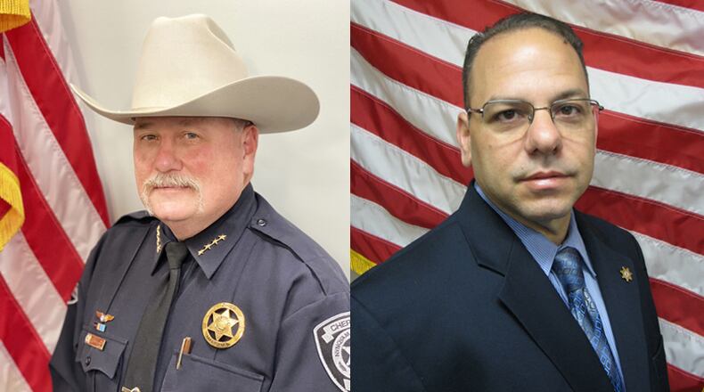 Cherokee County Chief Marshal Ron Hunton (left) has retired after serving more than four decades in law enforcement and 25 years in Cherokee. Deputy Marshal Jamie Gianfala (right) has been named interim chief marshal.
