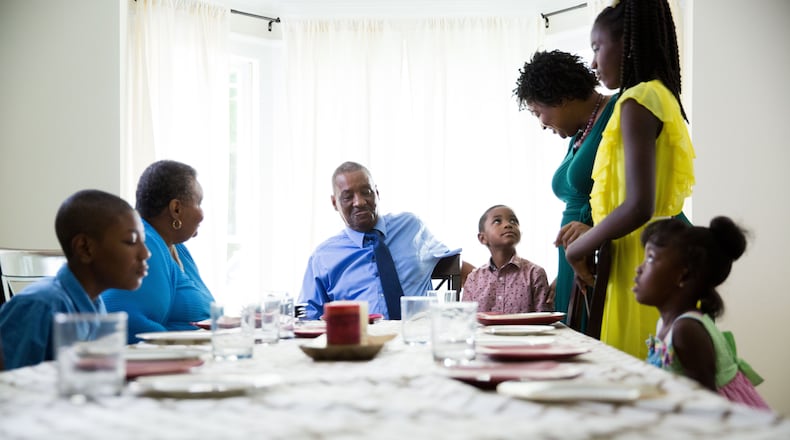 Stacey Abrams’ mother dropped out of school at age 8, but a neighbor prodded her to go back where, with the encouragement of caring teachers, she became the valedictorian of her high school. Abrams says that is the redemptive power of public education. Abrams is shown here with her parents and nieces and nephews.
