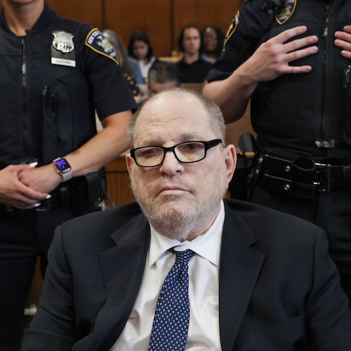 Harvey Weinstein appears in Manhattan criminal court on Friday, May 15, 2026, in New York. (Timothy A. Clary/Pool Photo via AP)
