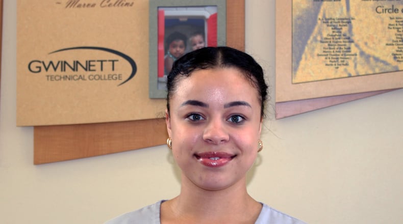 Amber Aur has received the first-ever Nana Grant of $7,000. The grant will help pay for her child's care while she's finishing her degree in diagnostic sonography.