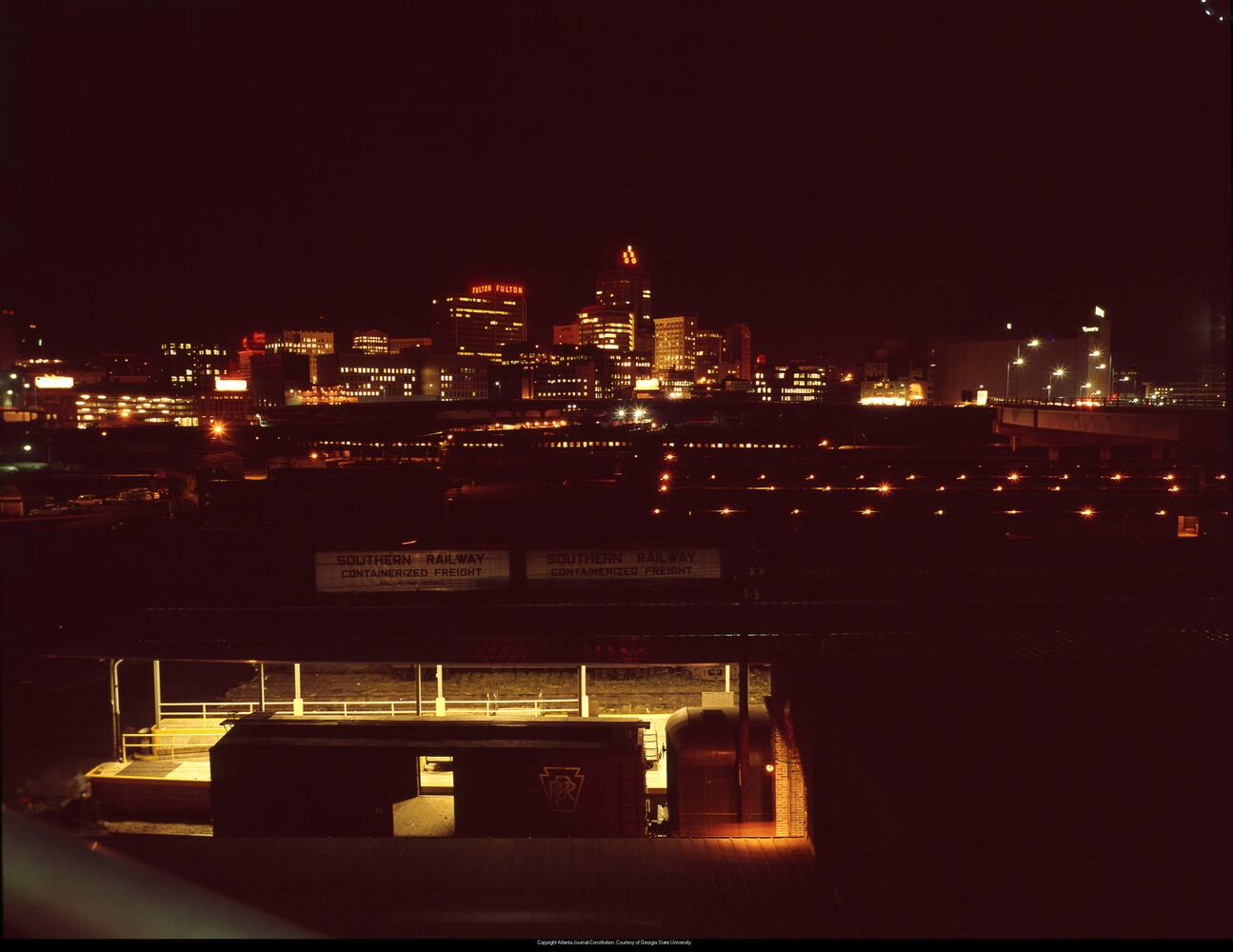 'Atlanta Skyline & Expressways at Night'