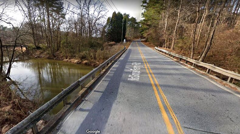 McGinnis Ferry Road crosses Big Creek in Alpharetta. The Alpharetta City Council has approved an intergovernmental agreement with Johns Creek and Forsyth County to widen the road to four lanes. GOOGLE MAPS
