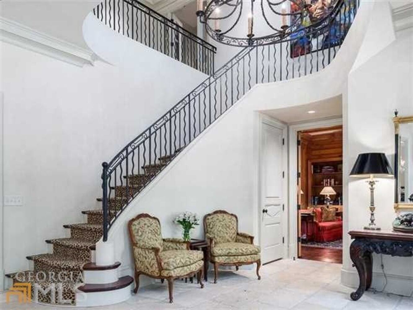 The two-story house also includes an elevator.