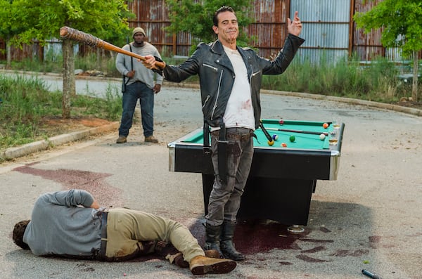 Jeffrey Dean Morgan as Negan, Austin Nichols as Spencer Monroe - The Walking Dead _ Season 7, Episode 8 - Photo Credit: Gene Page/AMC