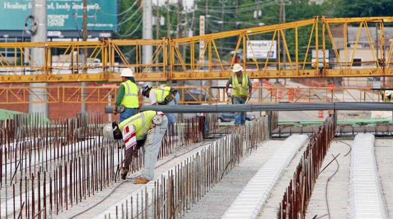 The 14th Street Bridge in Atlanta, shown under construction here in 2009,  is among the overall list of C.W. Matthews' many state projects.