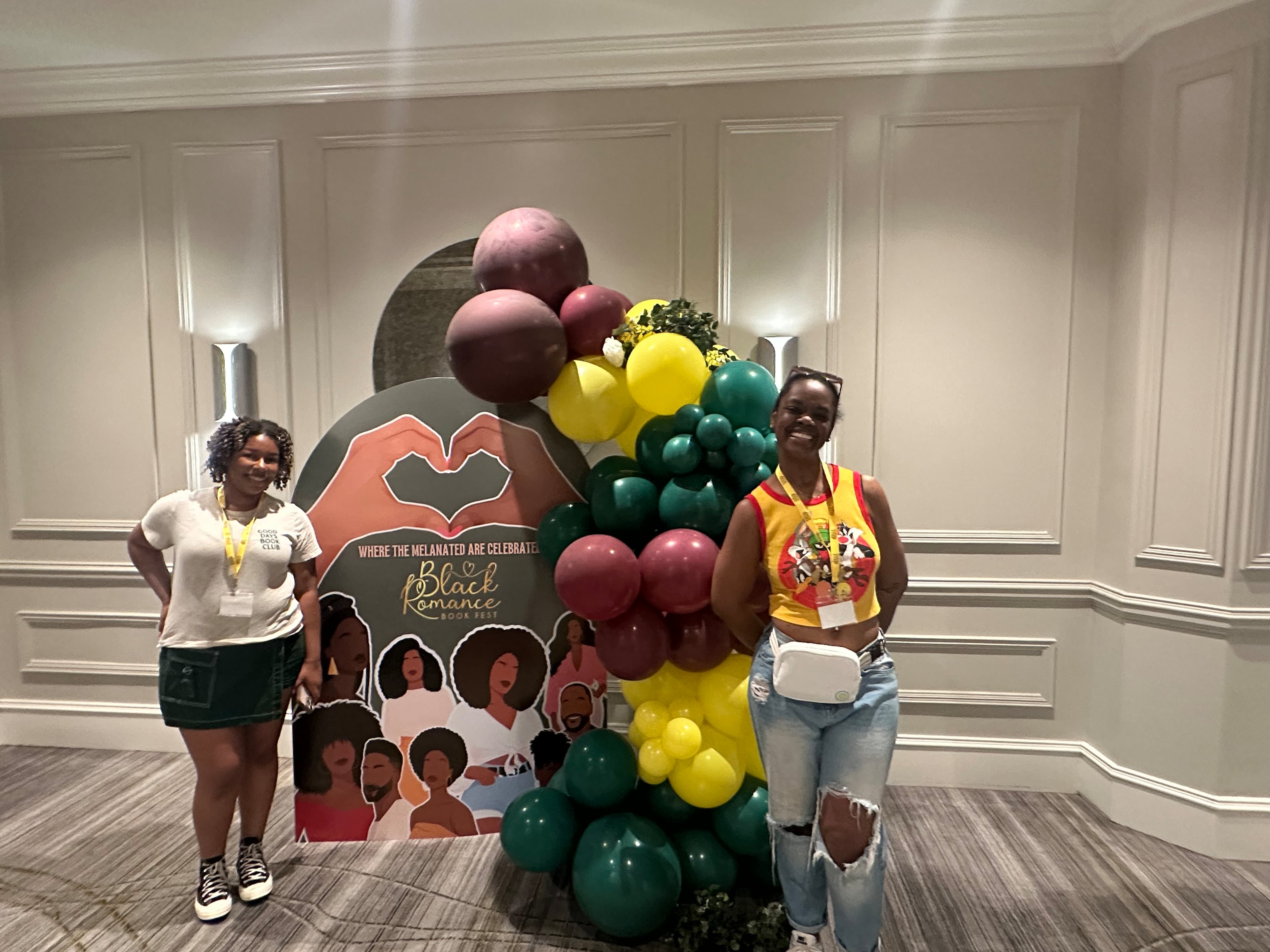Arionne Yancy (left) and Janelle McDonald, of Cleveland, Ohio attended the inaugural Black Romance Book Fest. (Nedra Rhone/AJC)