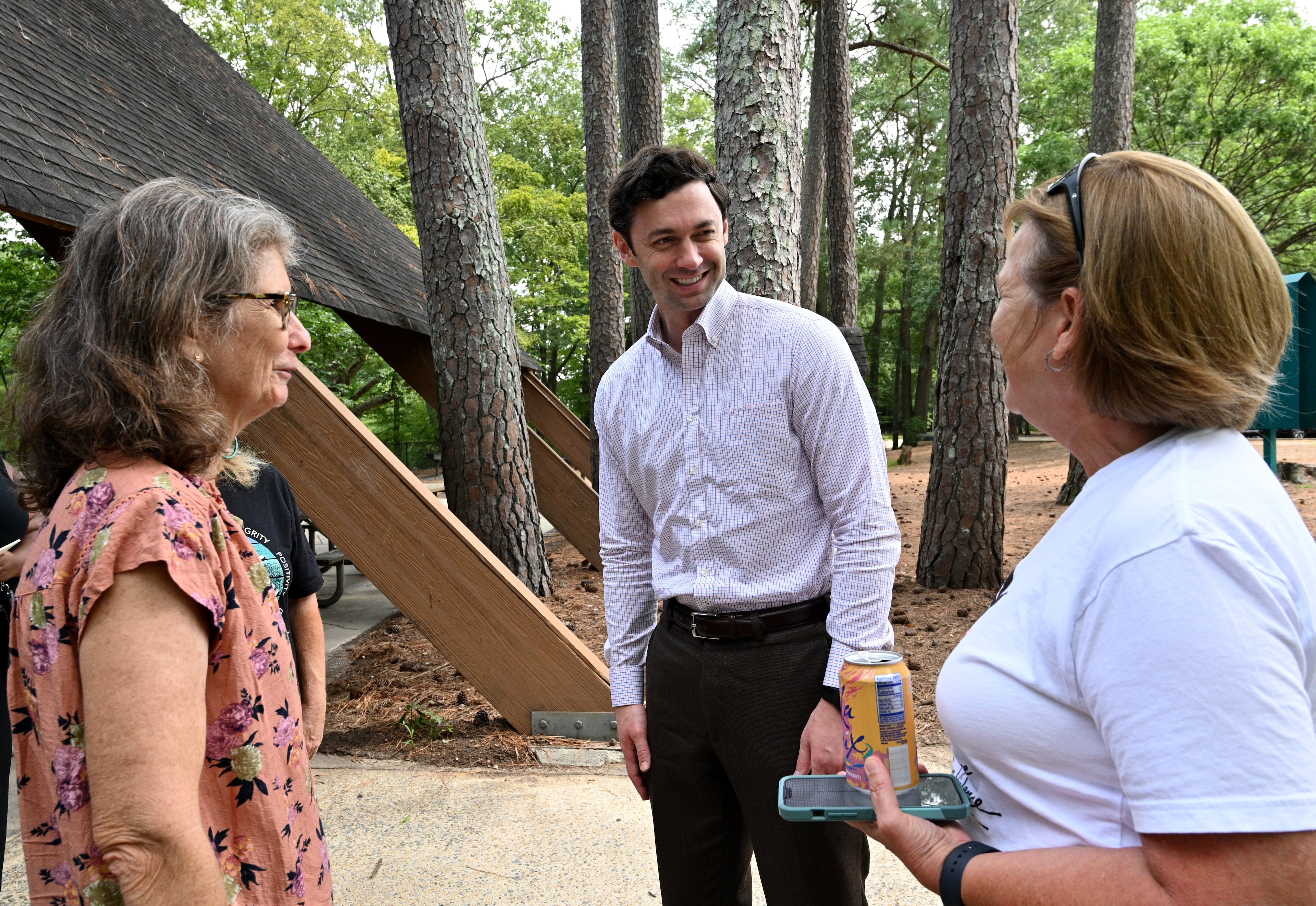 U.S. Sen. Jon Ossoff (center), D-Ga., is a guest today on the "Politically Georgia" podcast.