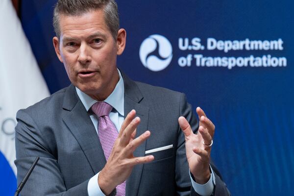 Transportation Secretary Sean Duffy speaks during a news conference following up on the issuance of the National Transportation Safety Board (NTSB) preliminary report on the mid-air collision near Ronald Reagan Washington National Airport, Tuesday, March 11, 2025, at the Department of Transportation in Washington. (AP Photo/Jacquelyn Martin)